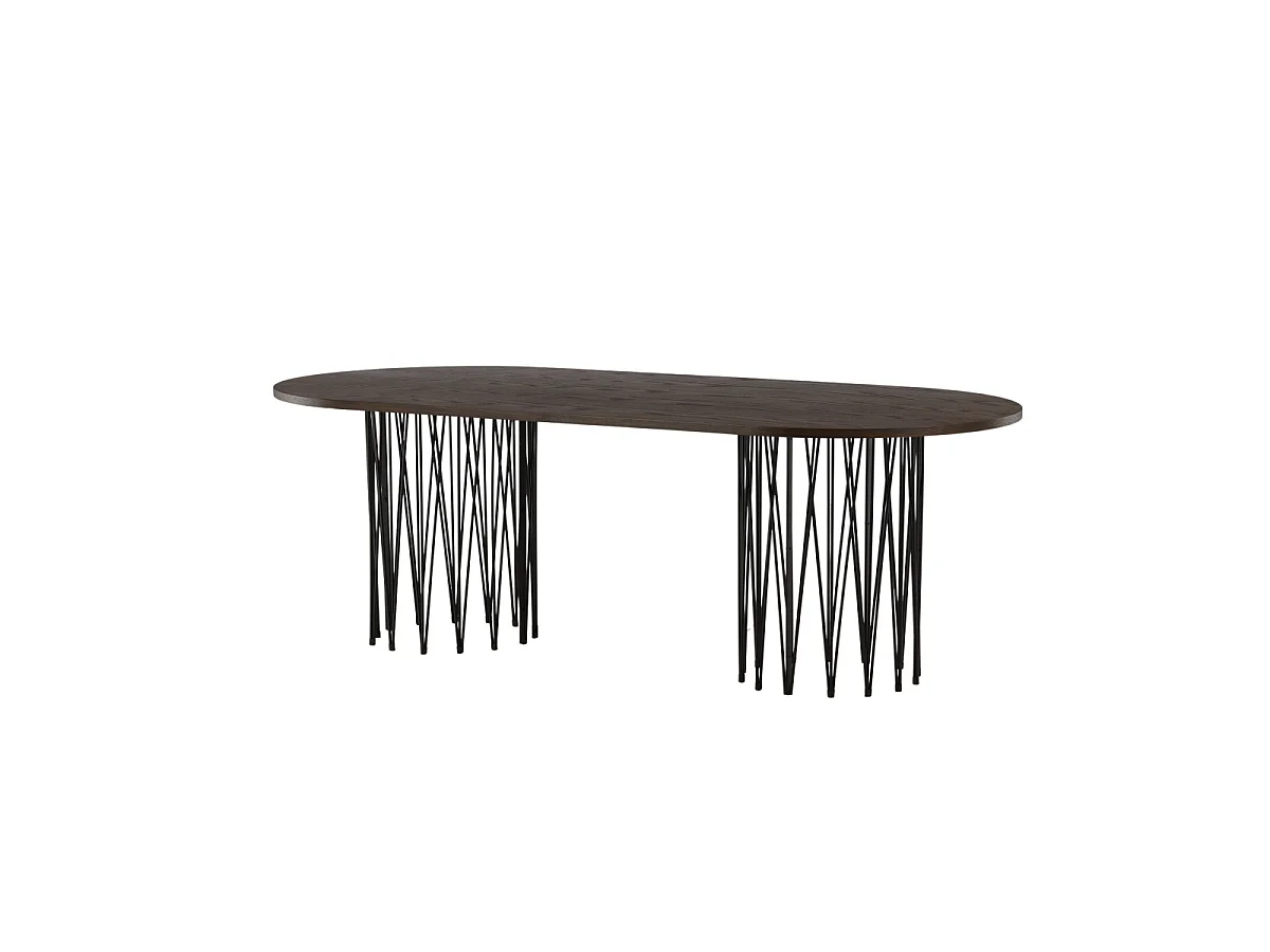 Table à Manger Design "Stone" 220cm Marron
