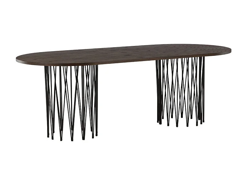 Table à Manger Design "Stone" 220cm Marron