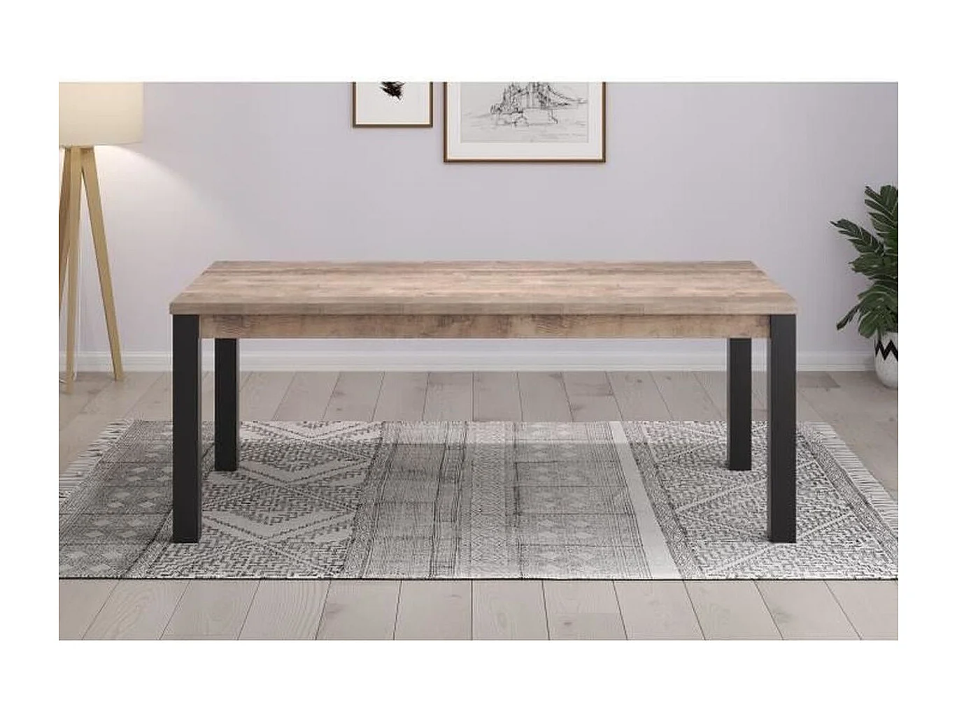 Emile table de salle à manger 100x200 cm chêne décor.