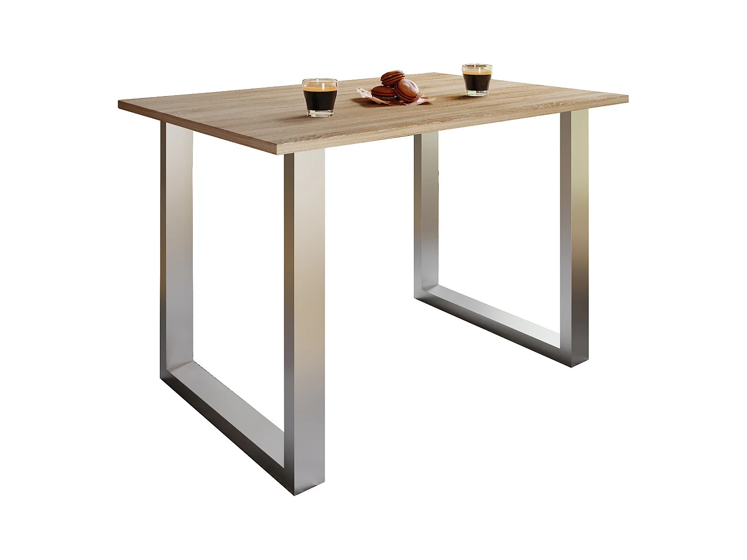 Dining table Xona Silver / Sonoma oak H. 76 x W. 80 x D. 50 cm