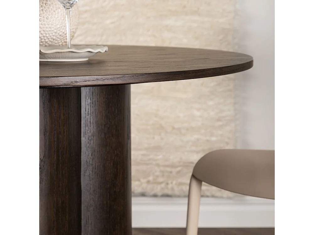 Olivia eetkamertafel Ø110cm bruin.