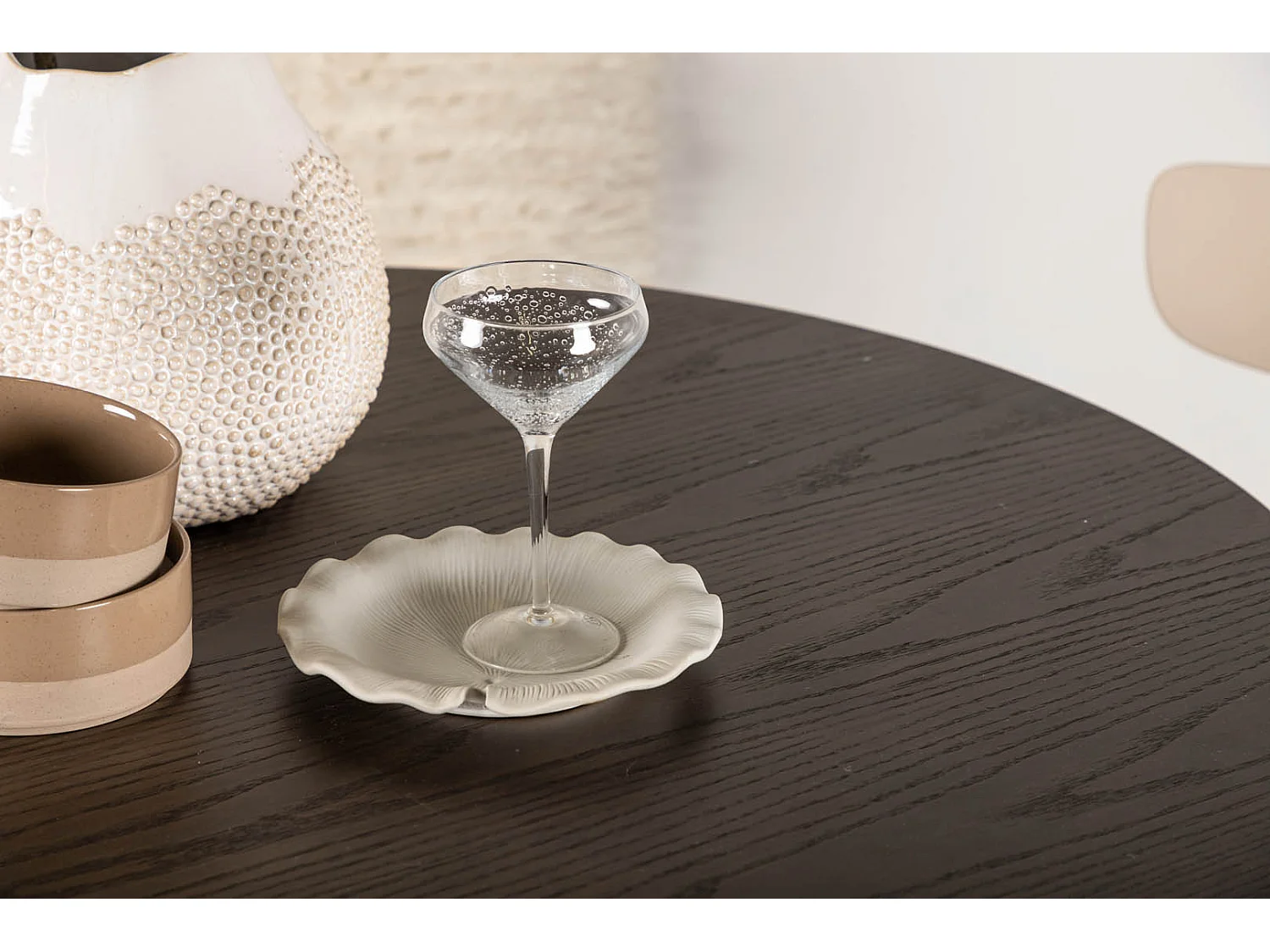 Table à Manger Ronde "Olivia" 110cm Marron Foncé