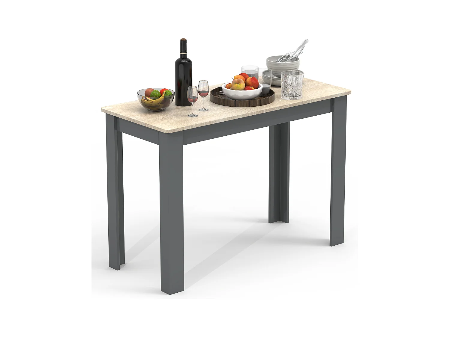 Dining table Esal Anthracite / honey oak H. 76 x W. 110 x D. 50 cm