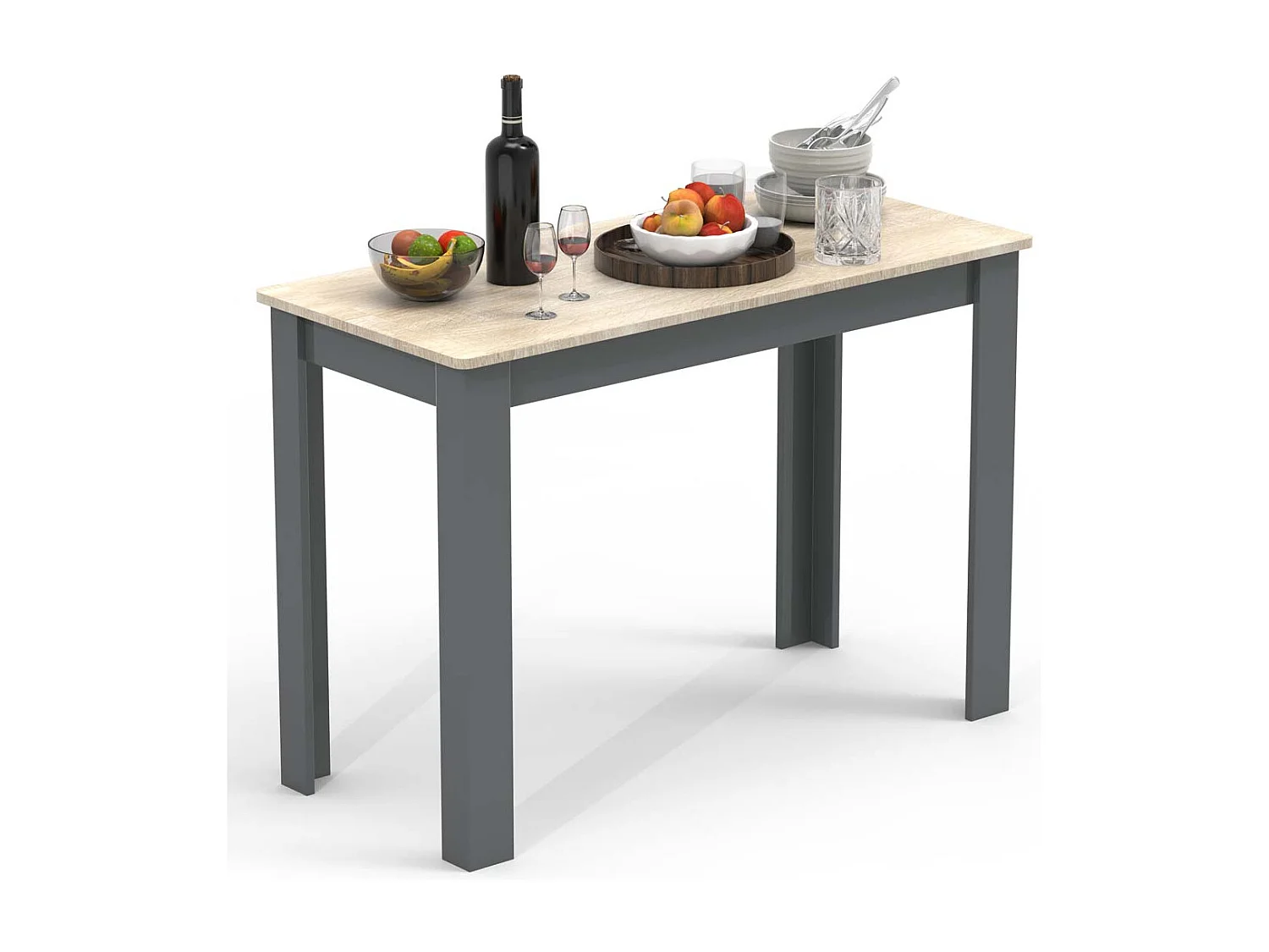 Dining table Esal Anthracite / honey oak H. 76 x W. 110 x D. 50 cm