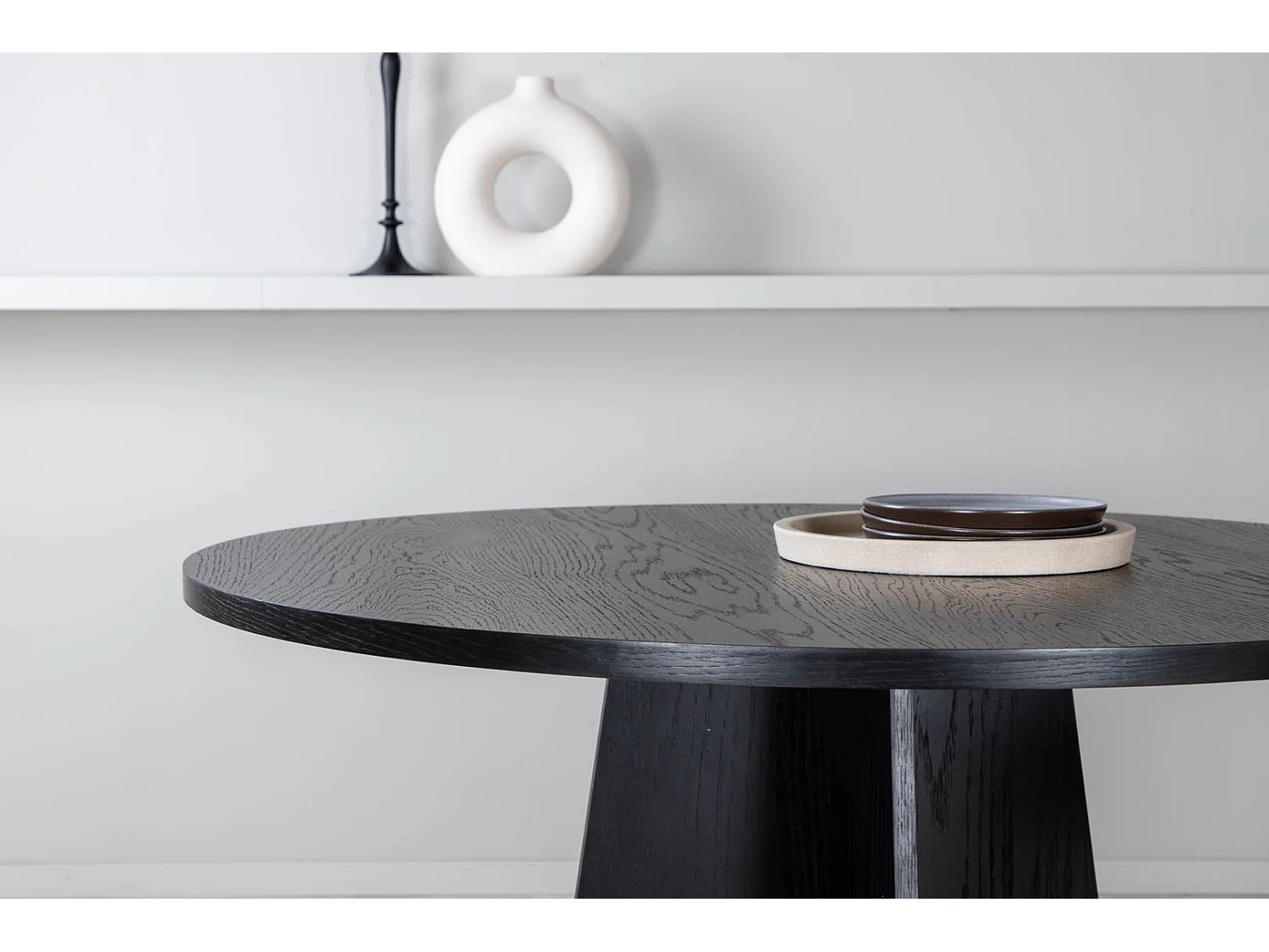 Table à Manger Ronde "Bootcut" 110cm Noir