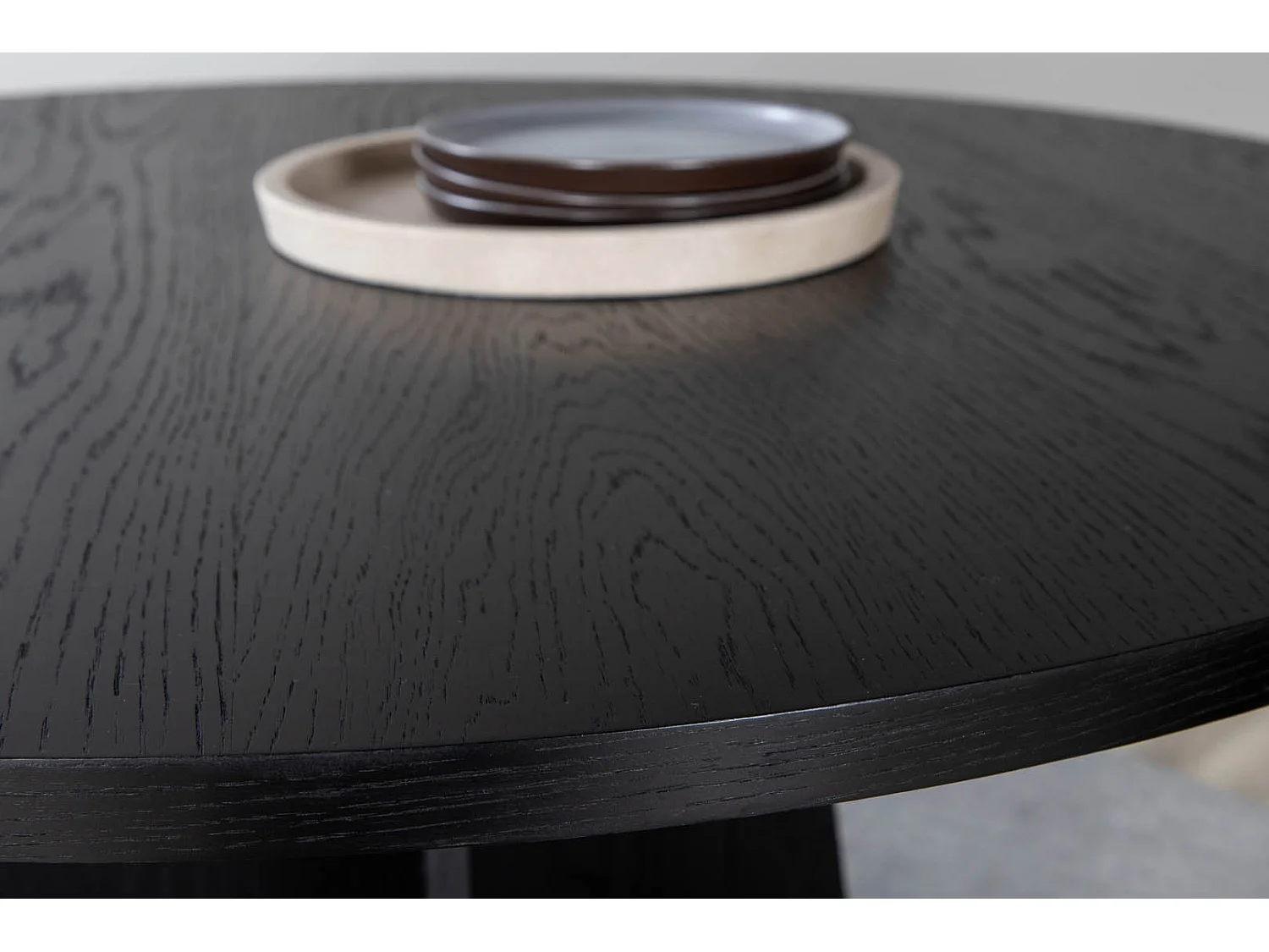 Table à Manger Ronde "Bootcut" 110cm Noir