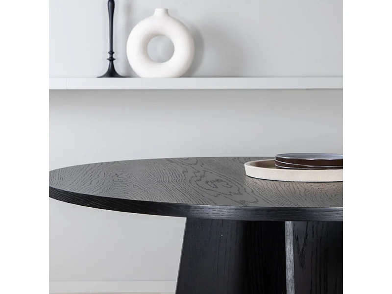 Table à Manger Ronde "Bootcut" 110cm Noir