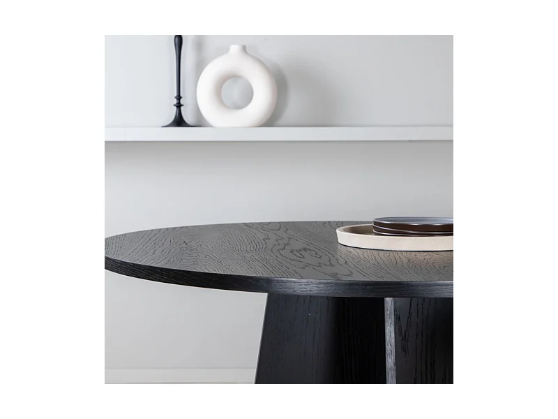 Bootcut Esstisch Ø110cm schwarz.