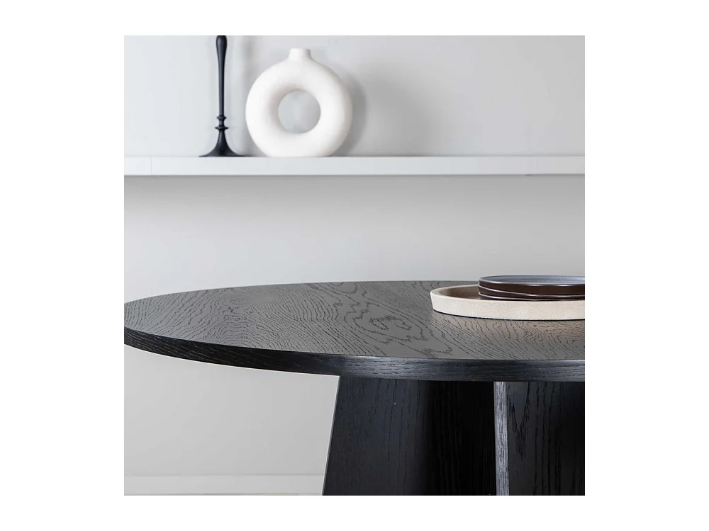 Bootcut Esstisch Ø110cm schwarz.