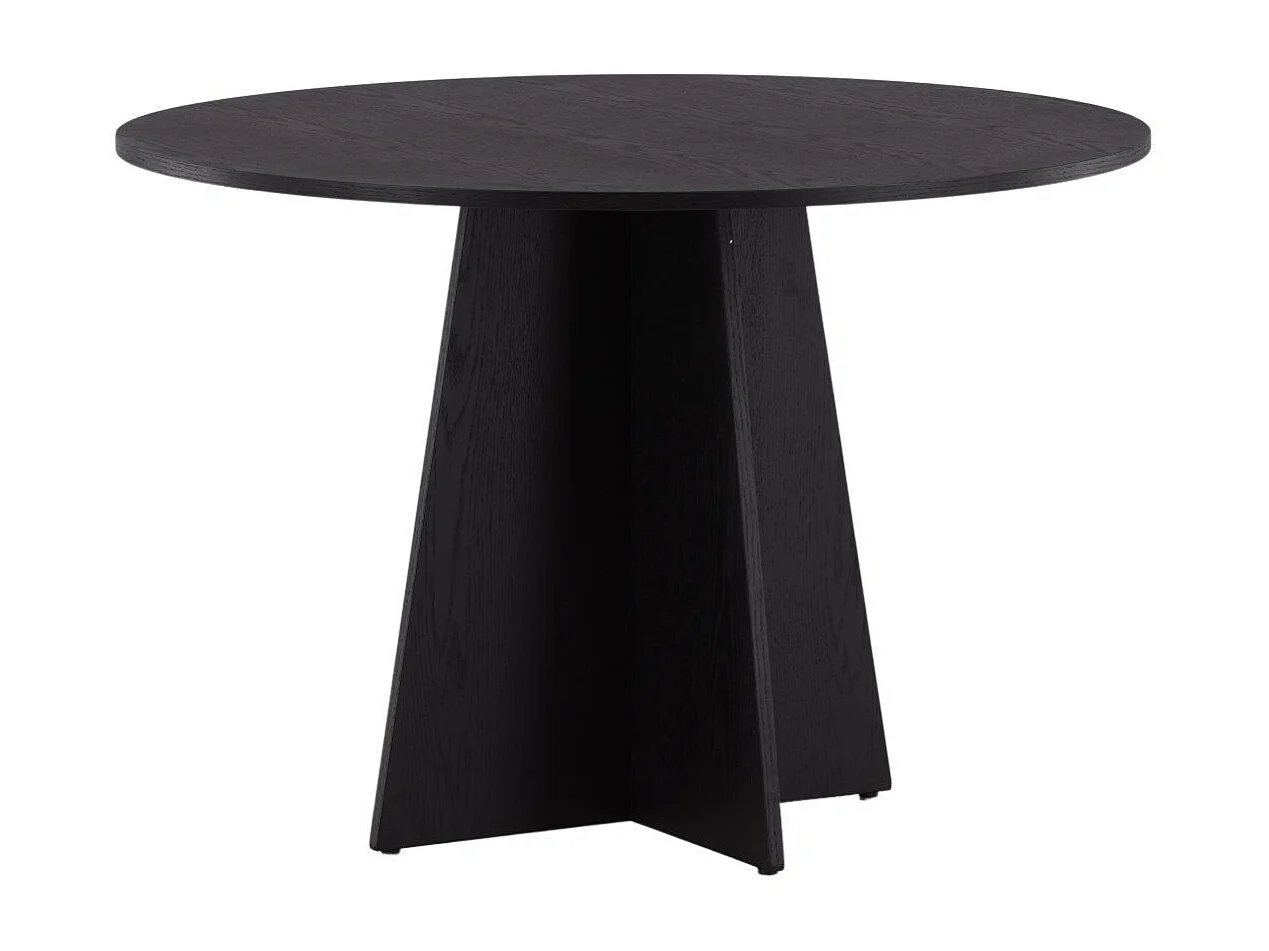 Bootcut eetkamertafel Ø110cm zwart.