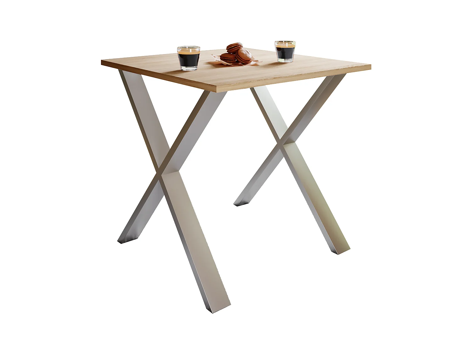 Dining table Xona Silver / Sonoma oak H. 76 x W. 80 x D. 50 cm