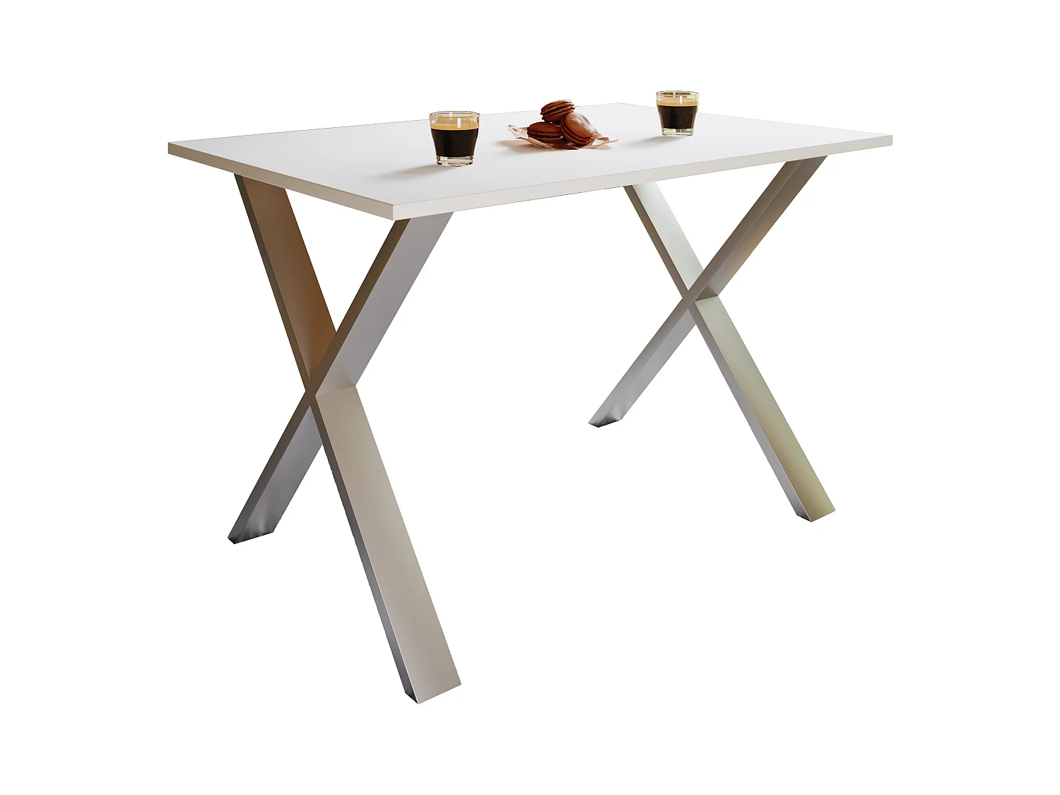 Dining table Xona Silver / White H. 76 x W. 110 x D. 50 cm
