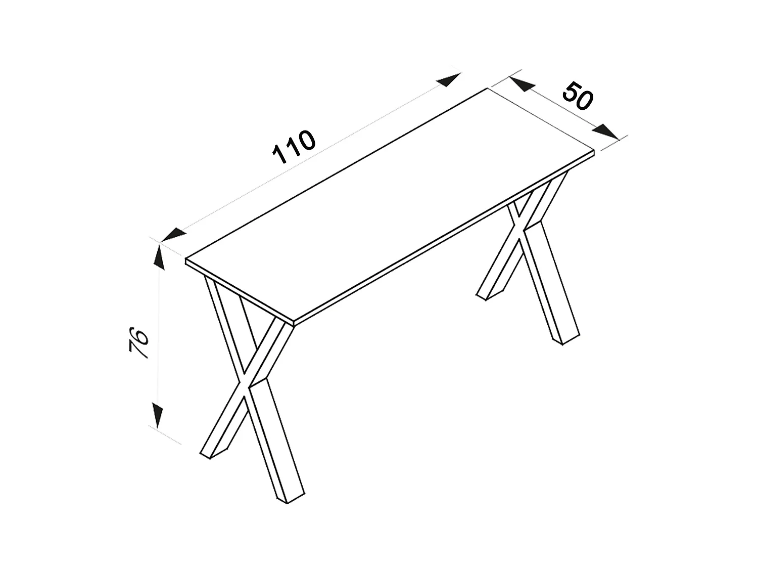 Mesa de jantar de madeira VCM Premium | A. 76 x L. 110 x P. 50 cm | Mesa de jantar de mesa de cozinha Xona X (Prata / Branco)