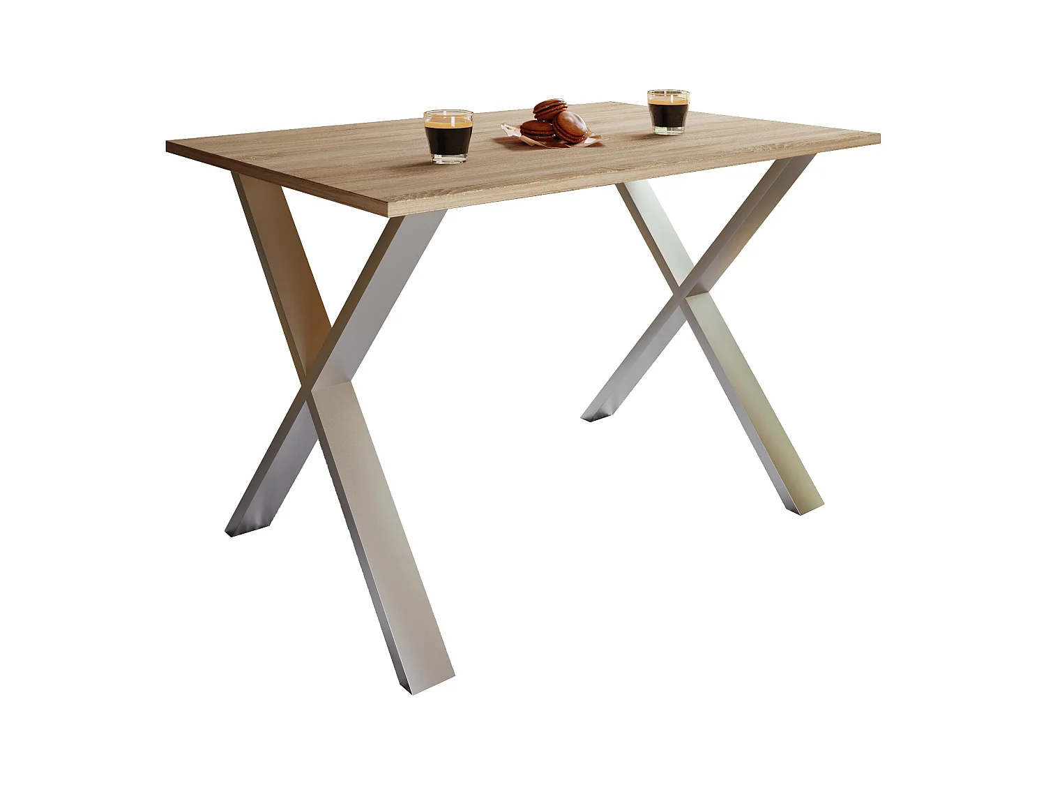 Dining table Xona Silver / Sonoma oak H. 76 x W. 110 x D. 50 cm