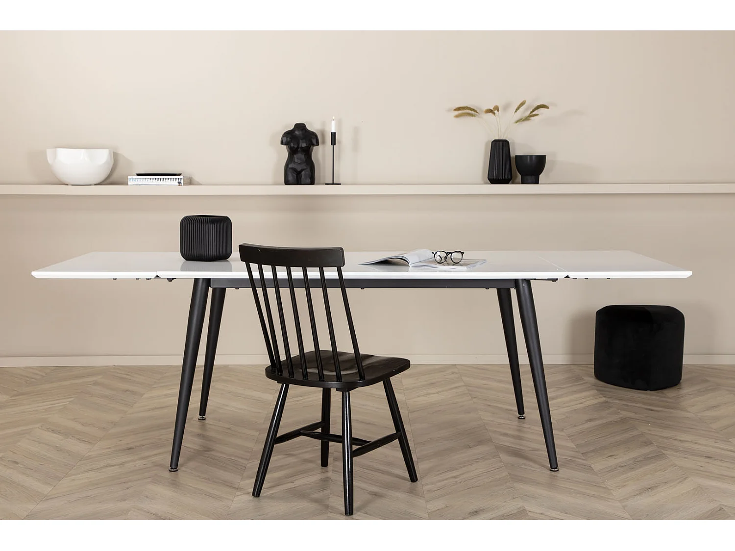 Table à Manger Extensible "Jimmy" 150-240cm Blanc