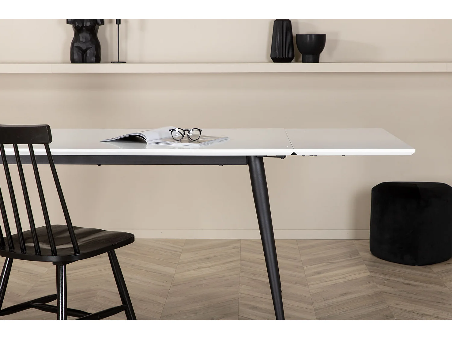 Table à Manger Extensible "Jimmy" 150-240cm Blanc