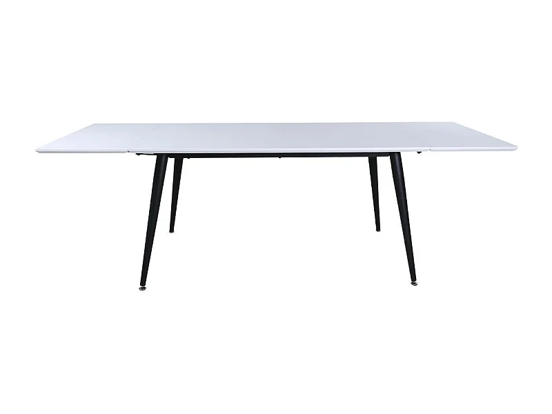 Jimmy eetkamertafel 90x150/240cm met extra plaat HPL wit.