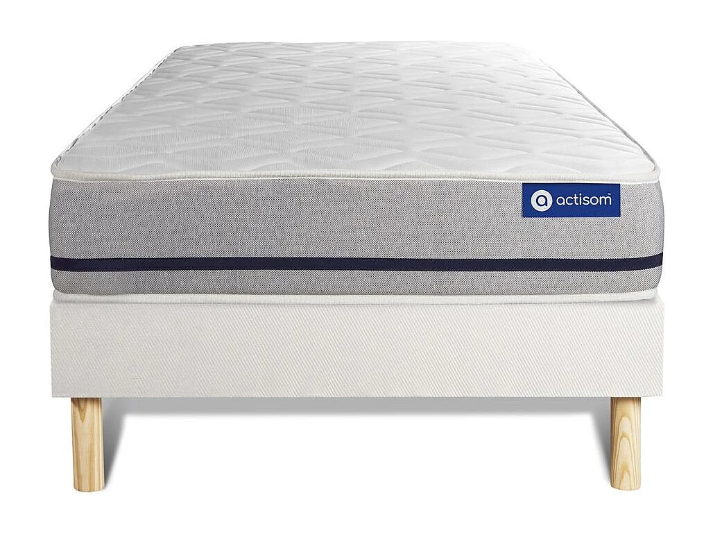 Lattenbodem en Actimemo soft matras 90x190cm , matrasdikte : 20 cm , traagschuim , vrij stevig, 3 comfortzones