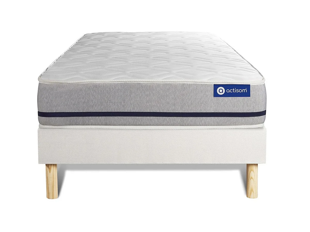 Ensemble matelas 90x190 ACTIMEMO SOFT 3zones de confort + sommier KIT blanc