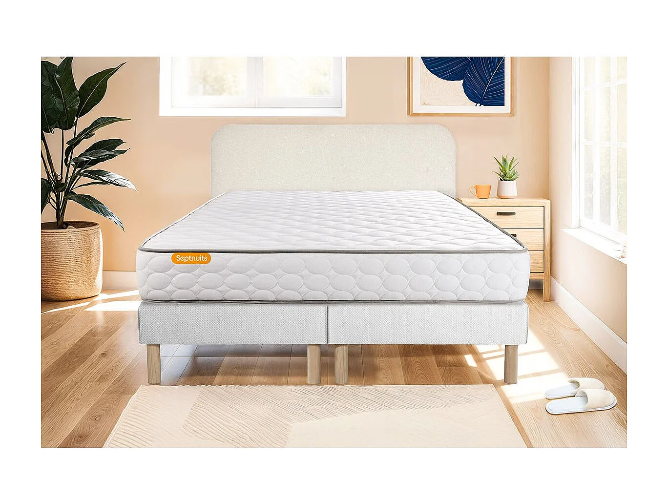 Ensemble matelas Mémoire de forme 180x200 + double  sommiers 90x200 Memo