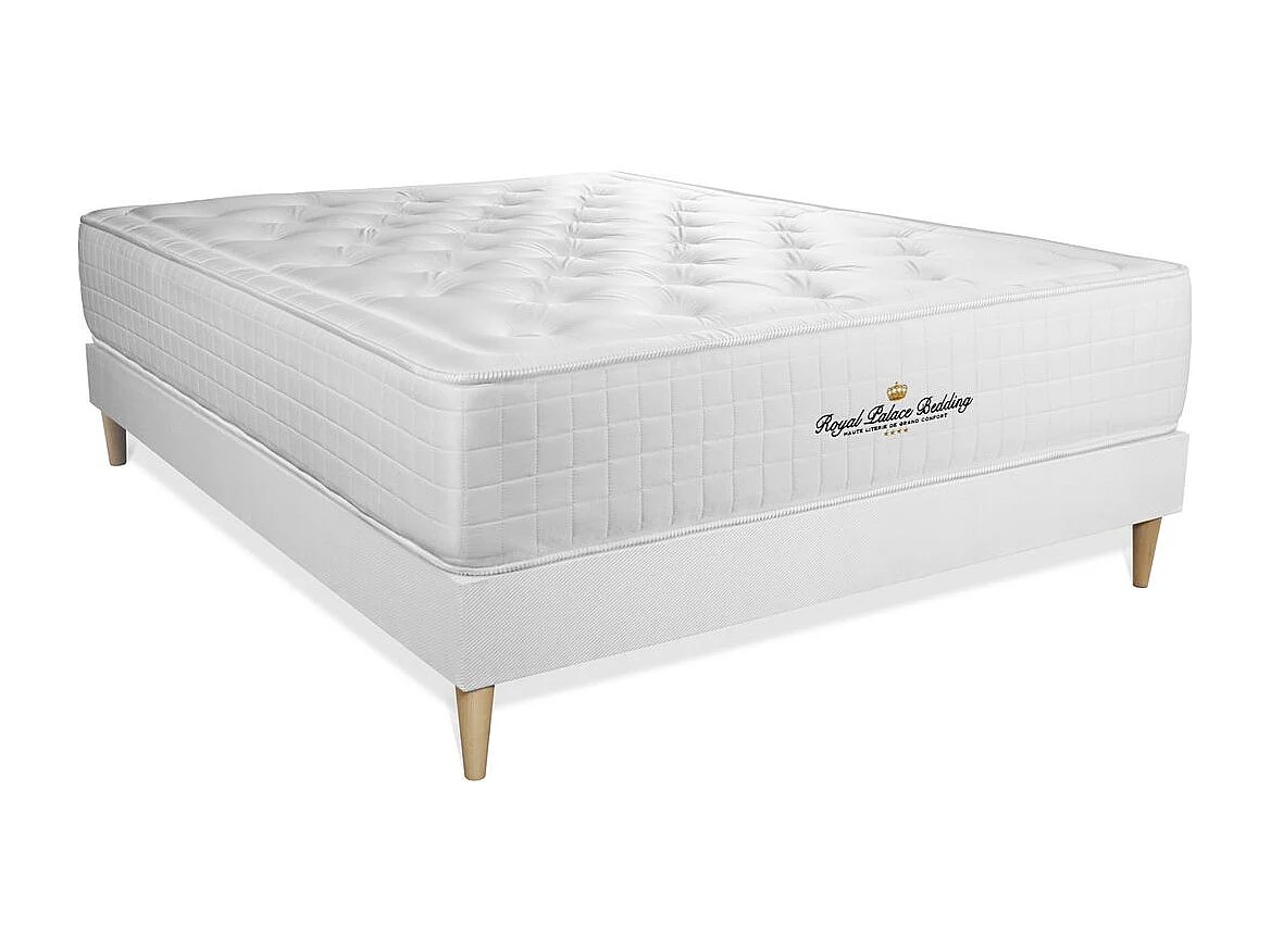 Pack matelas à mémoire de forme maxi épaisseur Buckingham 160x200cm + 2 oreillers + 1 couette 260x240cm
