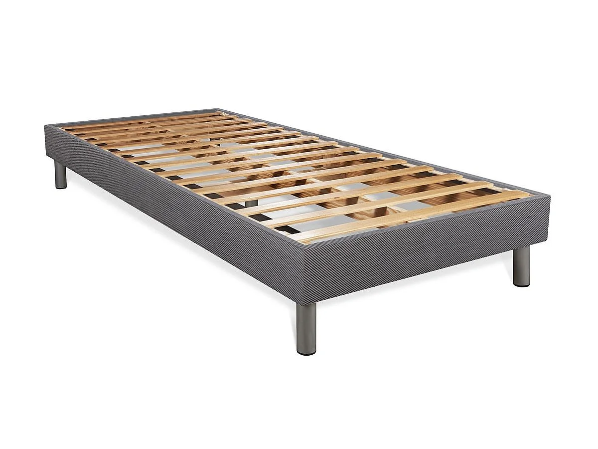 Ensemble 90x190 matelas BodyFit à mémoire de forme + sommier kit gris