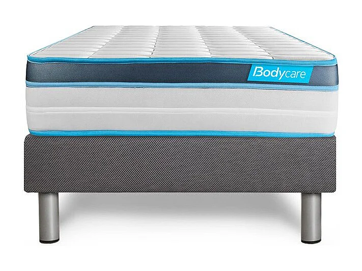 Ensemble 90x190 matelas BodyFit à mémoire de forme + sommier kit gris