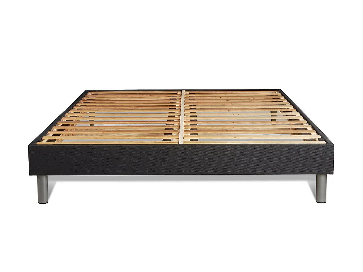 Pack prêt à dormir 140x200 matelas REGEN à mémoire de forme + sommier kit noir + Couette 240x220 cm + 2 oreillers 60x40cm