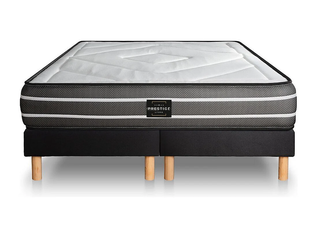 Ensemble Exclusive 160 x 200 cm double sommier noir