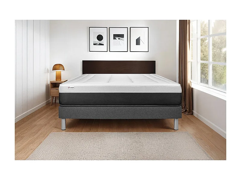 Ensemble VITAL FORM 140 x 200 cm sommier Kit gris