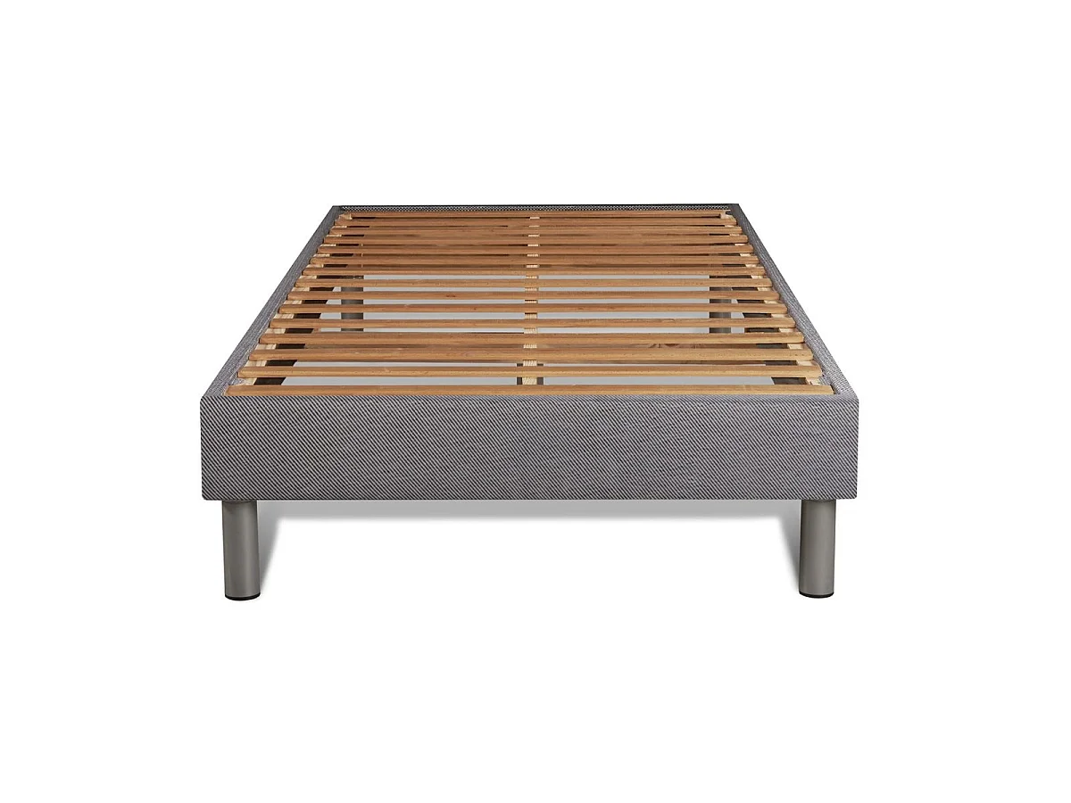 Ensemble 90x200 matelas BodyForm à Mémoire de forme 3 zones + sommier kit gris