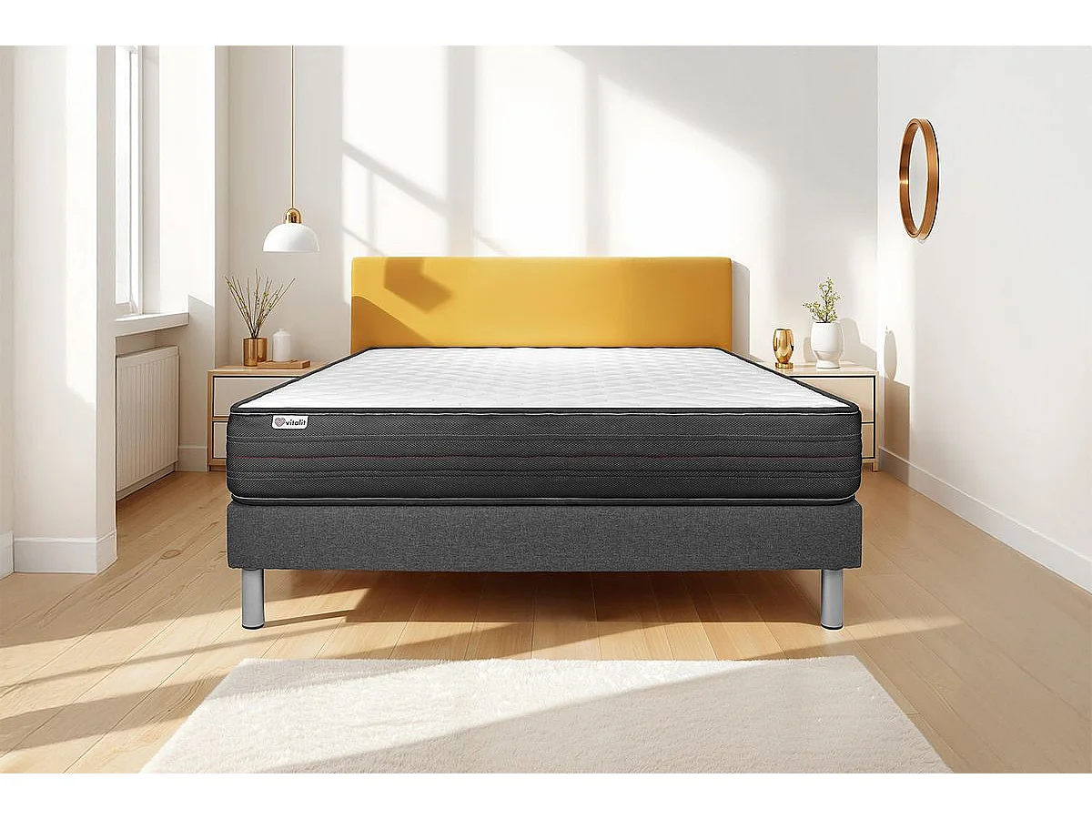 Matratzenset VITALPOWER 140 x 190 cm Bettrahmen Kit grau