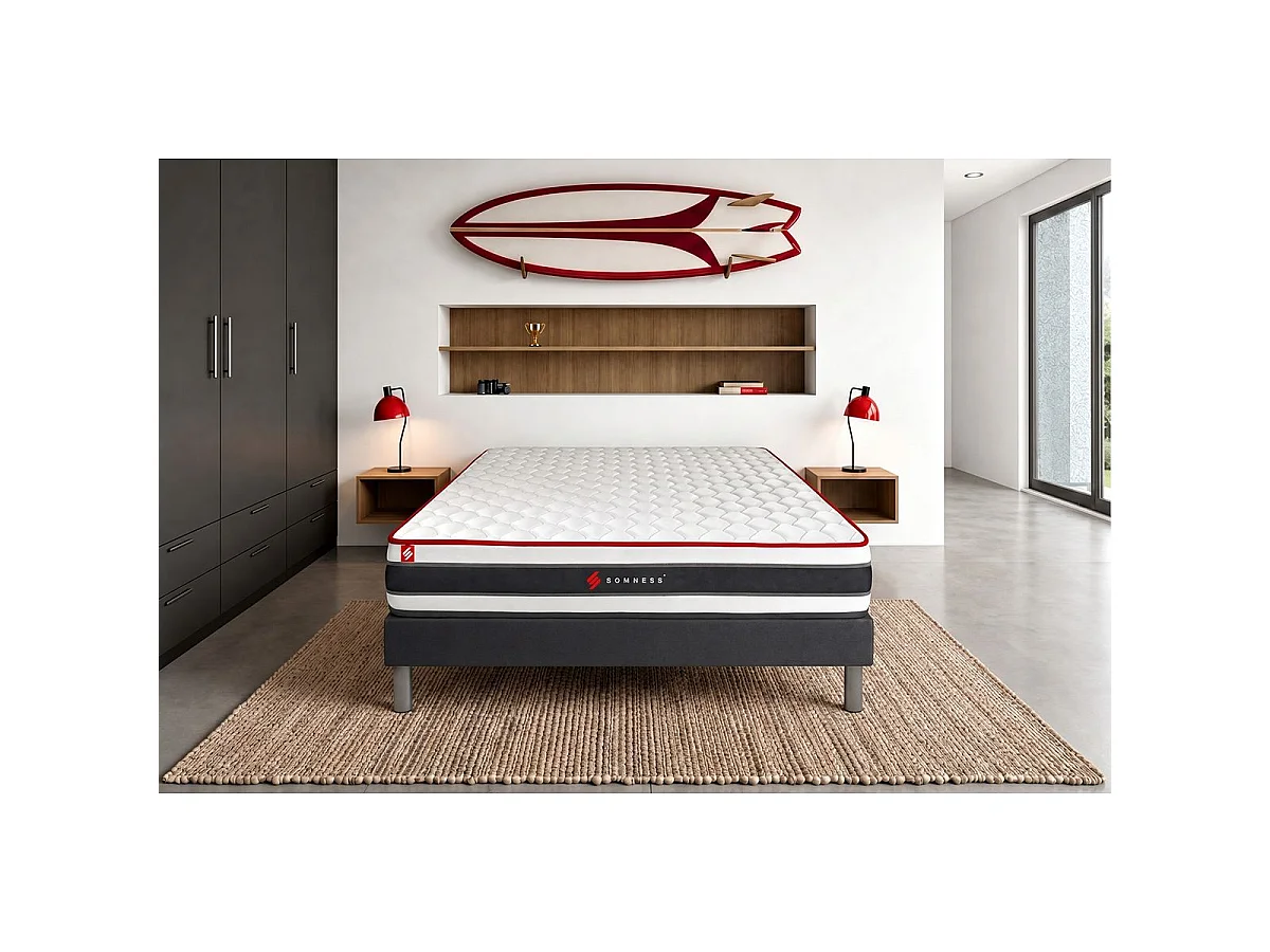 Ensemble sommier + matelas ENERGY ressorts ensachés et mémoire de forme 90x200