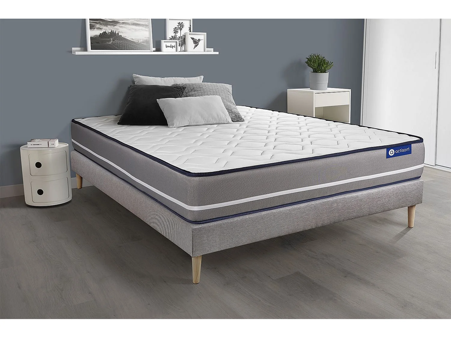 Actiflex pur matratze 90x200cm + Bettgestell mit lattenrost - Dicke : 20cm - Taschenfederkern - H4