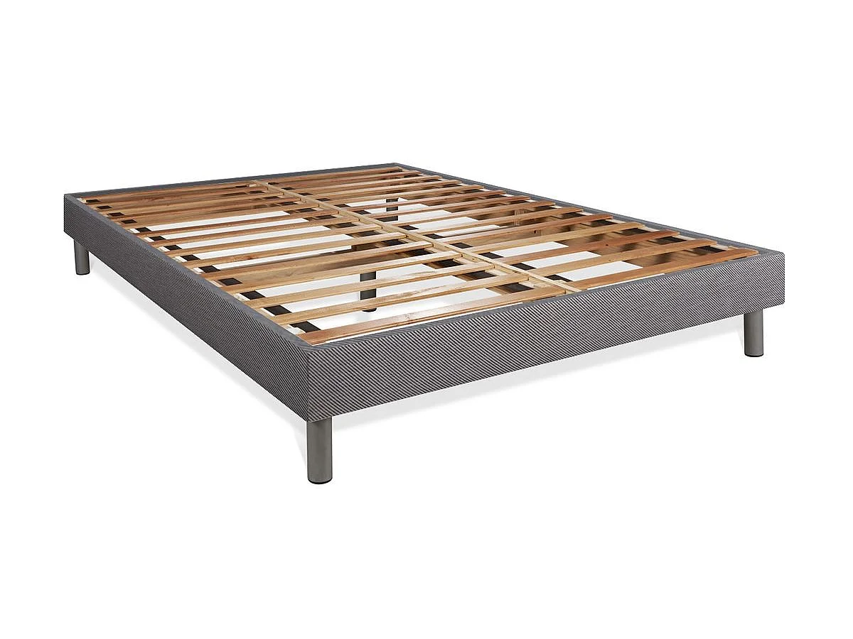 Ensemble 140x200 matelas BodyFlex ressorts ensachés et mémoire de forme + sommier kit gris