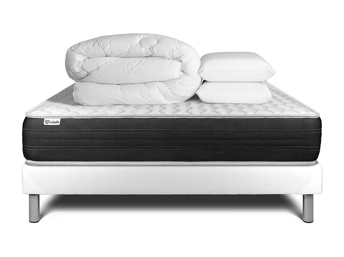 Pack prêt à dormir VITALSPRING 180 x 200 cm sommier Kit blanc