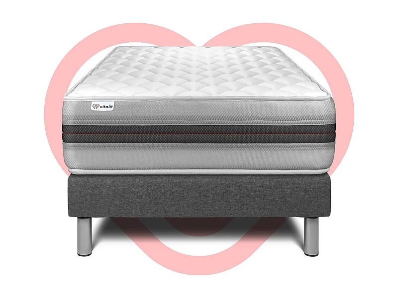 Matratzenset VITALMEMO BACK 90 x 200 cm Bettrahmen Kit grau