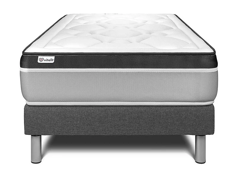 Ensemble VITAL ERGO 90 x 190 cm sommier Kit gris