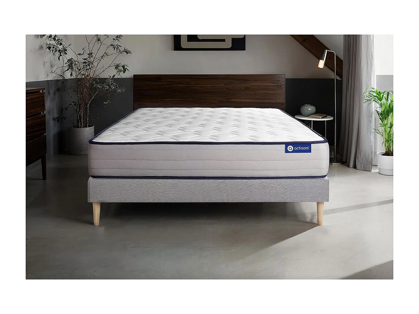 Kit rete e materasso matrimoniale Actilatex form 140x200cm - Spessore : 22cm - Lattice e memory foam - rigido