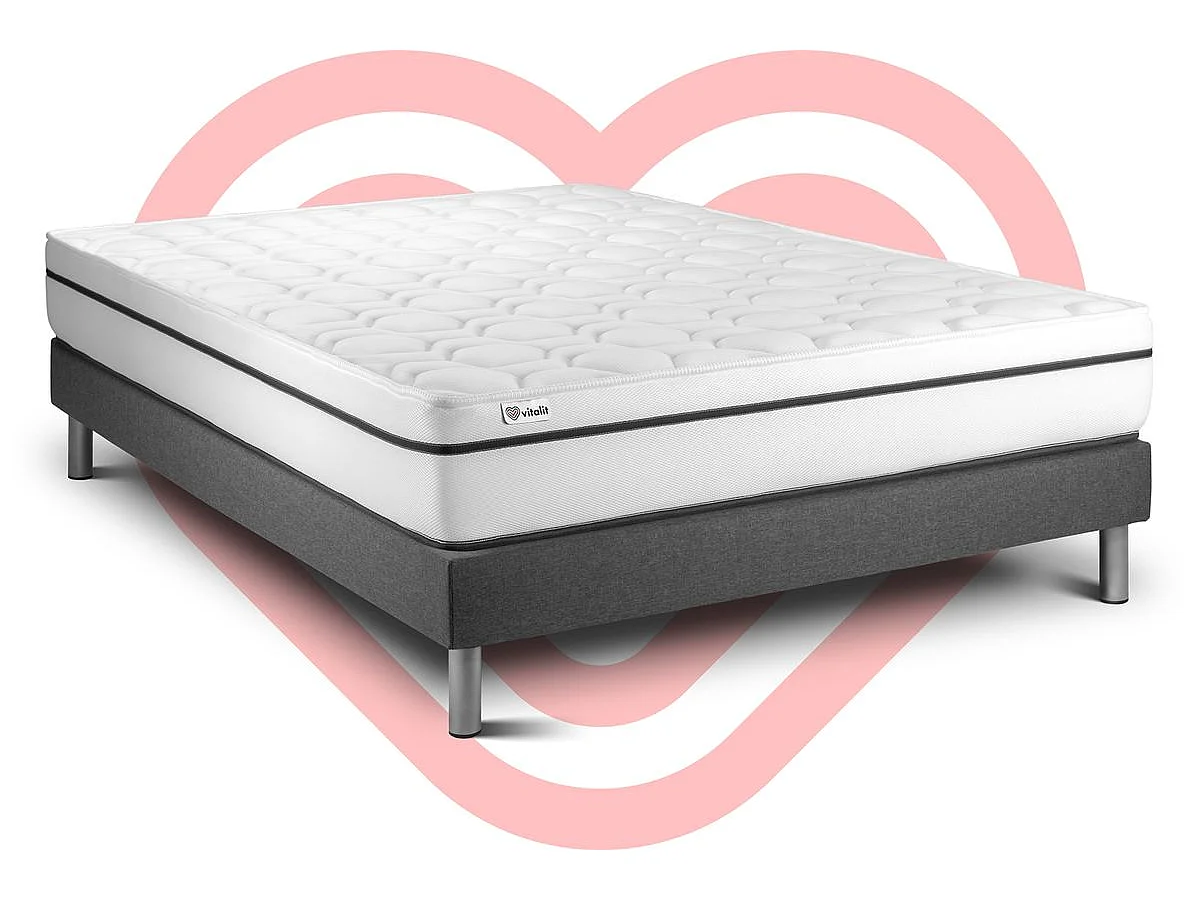 Ensemble VITAL SPA 200 x 200 cm sommier Kit gris