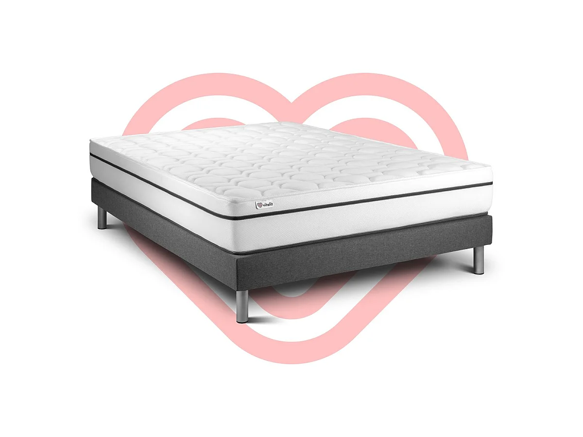 Ensemble VITAL SPA 200 x 200 cm sommier Kit gris