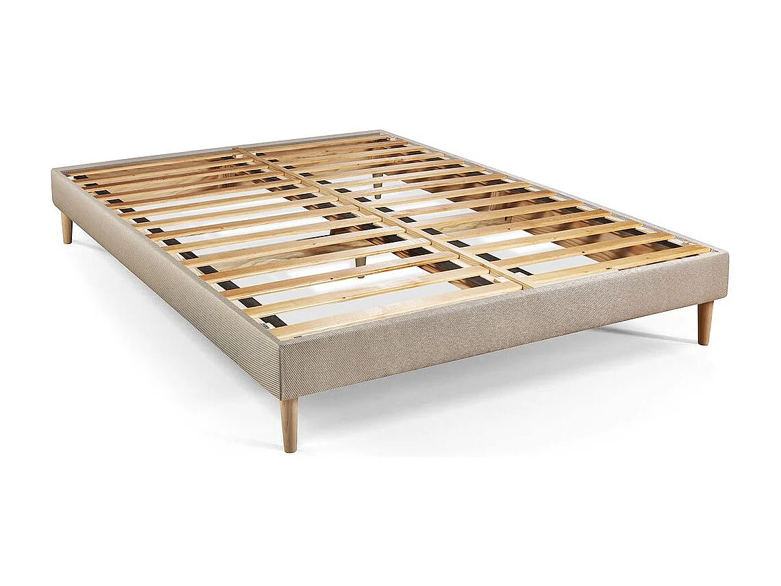 Pack prêt à dormir matelas LE PAISIBLE 180x200cm Mémoire de forme BioVisco + sommier kit Beige