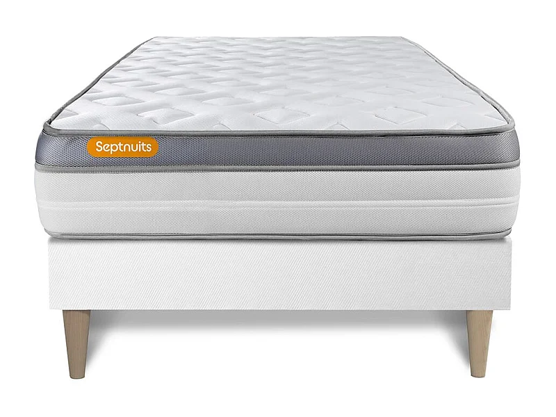 Matelas + sommier kit blanc 90x190 Memo Zen Mousse à mémoire de forme MAXI épaisseur