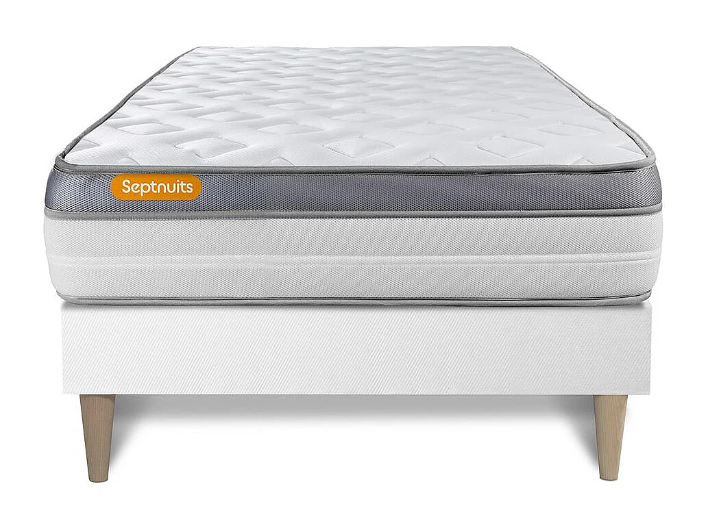 Matelas + sommier kit blanc 90x190 Memo Zen Mousse à mémoire de forme MAXI épaisseur