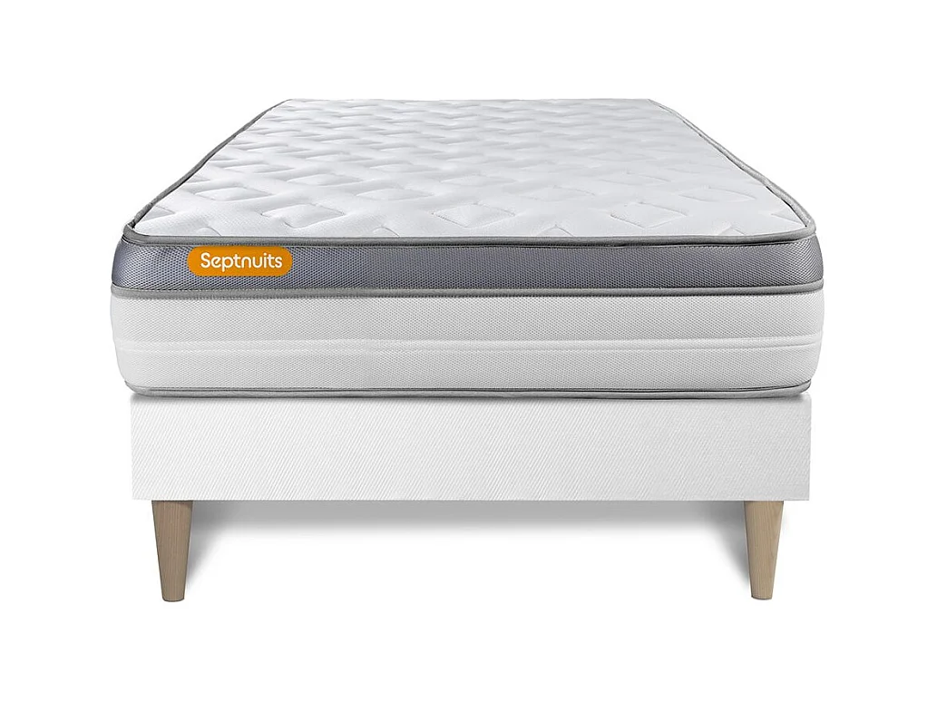 Matelas + sommier kit blanc 90x190 Memo Zen Mousse à mémoire de forme MAXI épaisseur