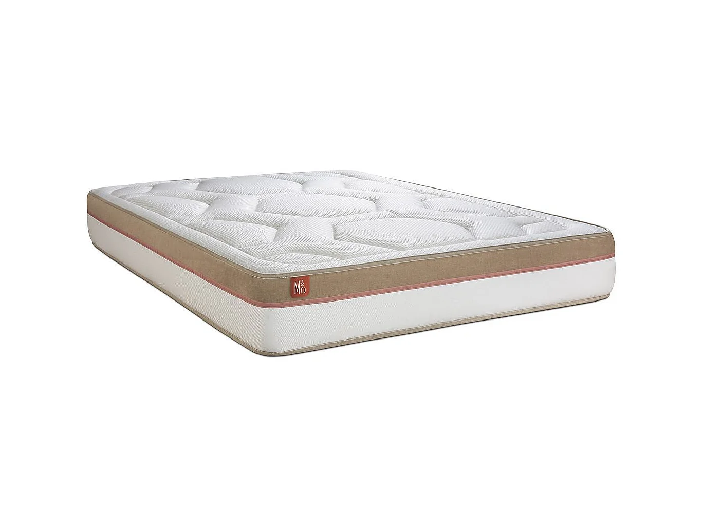 Ensemble LE COSY 200x200cm Mémoire de forme 7 zones de confort - Ep. 30cm + double sommiers Beige