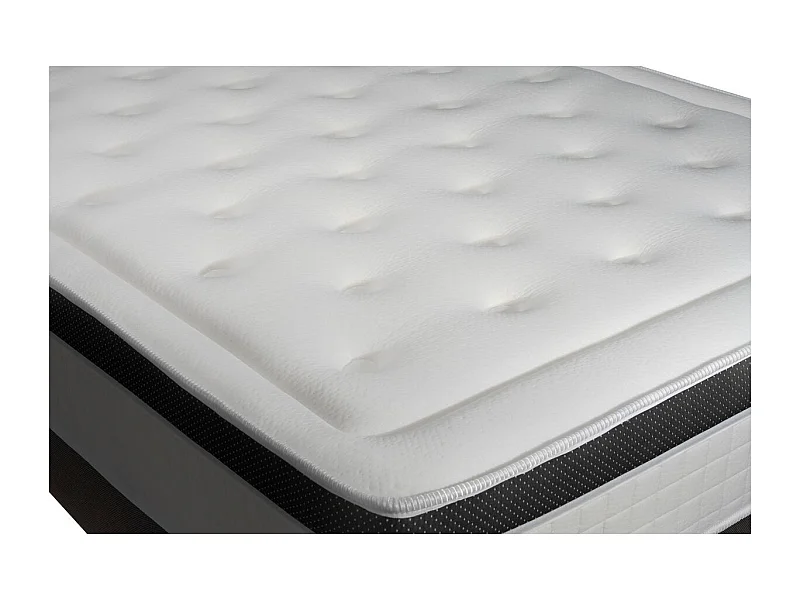 Ensemble Privilège 90x200 Mémoire de forme 5 zones sommier noir