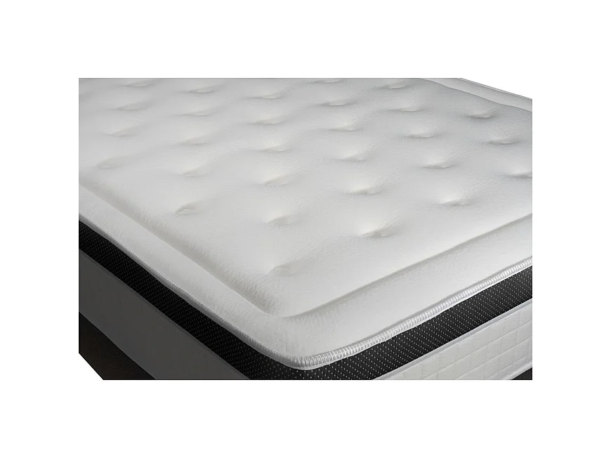 Ensemble Privilège 90x200 Mémoire de forme 5 zones sommier noir