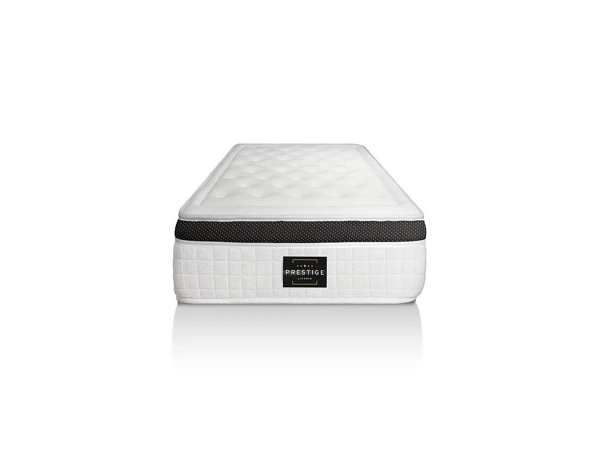 Ensemble Privilège 90x200 Mémoire de forme 5 zones sommier noir