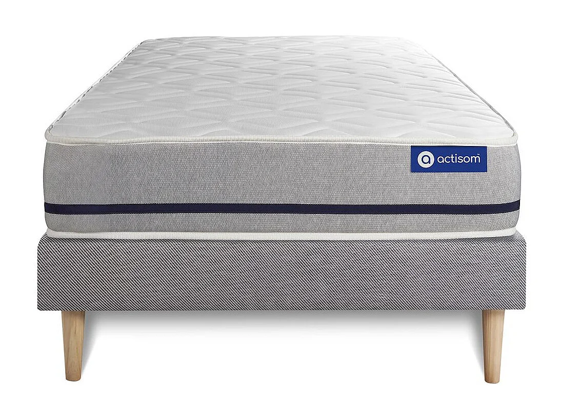 Lattenbodem en Actiflex soft matras 90x200cm , matrasdikte : 20 cm , pocketveren , vrij stevig, 3 comfortzones